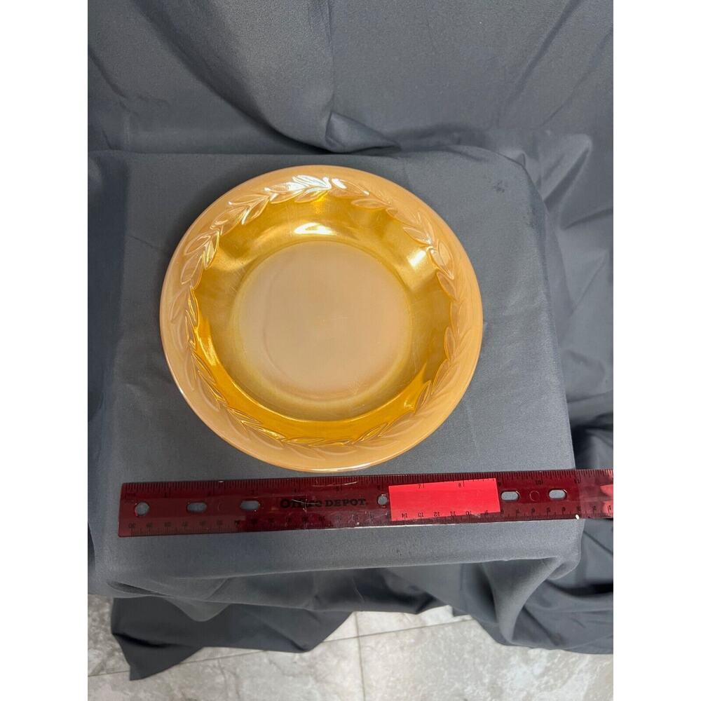 VINTAGE FIRE KING PEACH LUSTER BOWLS Laurel LEAVES PATTERN Small 4.5"dia.